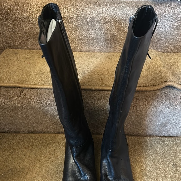 CROWN Vintage-TALL NICE BLACK LEATHER BOOTS! - Picture 3 of 11